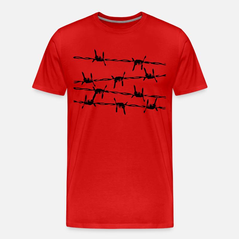 Stacheldraht Reihe - Männer Premium Bio T-Shirt - Rot