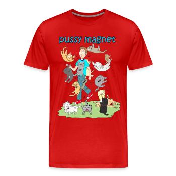 chemise de chats aimant chatte - T-shirt bio Premium Homme - rouge - Devant - Damien (186cm)