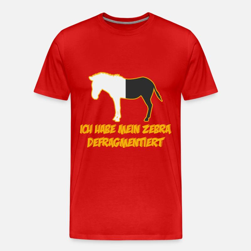 Zebra Defragmentiert Informatiker - Männer Premium Bio T-Shirt - Rot