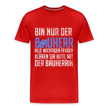Client Builder Site supervisor - Men's Premium Organic T-Shirt - red - Front - Damien (186cm)