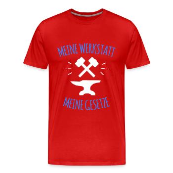 Schlossermeister Schlosser Metallbauer T-Shirt - Männer Premium Bio T-Shirt - Rot - Vorne - Damien (186cm)