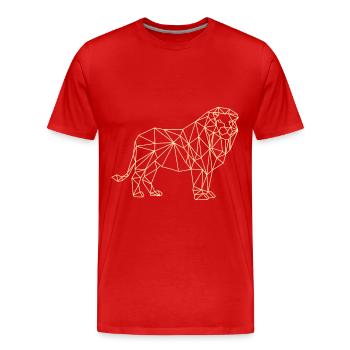 Lion polygon Geometric nature nature - Men's Premium Organic T-Shirt - red - Front - Damien (186cm)