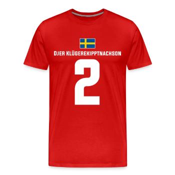 Schwedische Namen Fußball Sauf Mallorca Trikot - Männer Premium Bio T-Shirt - Rot - Vorne - Damien (186cm)