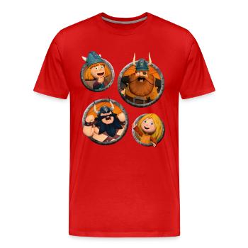 Vic le Viking forts - T-shirt bio Premium Homme - rouge - Devant - Damien (186cm)