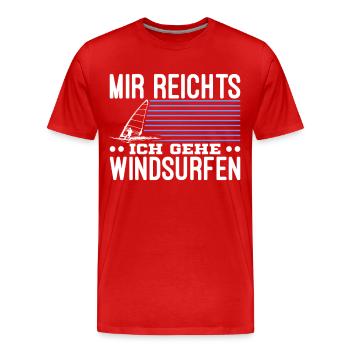 Windsurf Windsurfing Windsurfer Geschenk - Männer Premium Bio T-Shirt - Rot - Vorne - Damien (186cm)