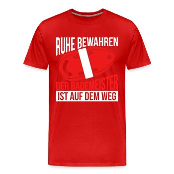 Bademeister - Männer Premium Bio T-Shirt - Rot - Vorne - Damien (186cm)