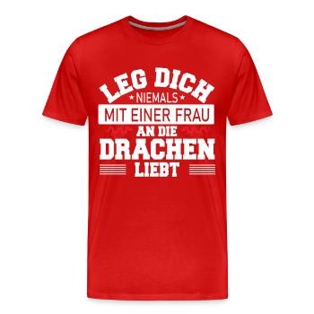 Chinesischer Drache - Männer Premium Bio T-Shirt - Rot - Vorne - Damien (186cm)