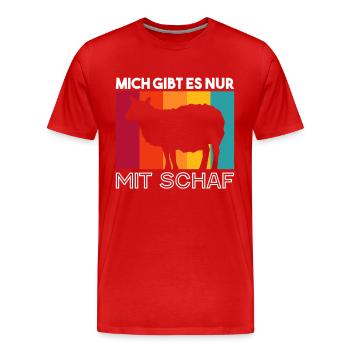 Schaf Schafe Landwirtschaft Geschenk - Männer Premium Bio T-Shirt - Rot - Vorne - Damien (186cm)
