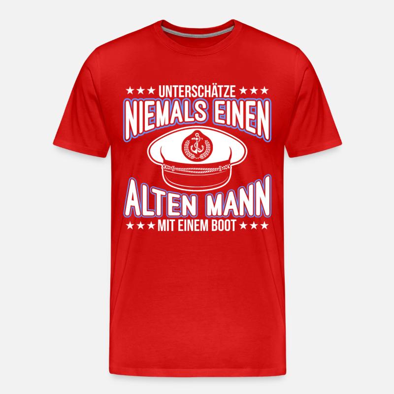 Boot Motorboot Boote Schiff - Männer Premium Bio T-Shirt - Rot