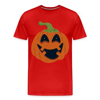 Citrouille d'Halloween - T-shirt bio Premium Homme - rouge - Devant - Damien (186cm)