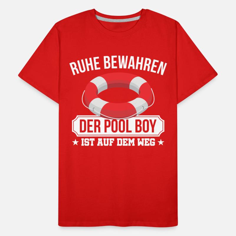 Swimming Pool Pool Boy Rettungsschwimmer Geschenk Männer Premium Bio T-Shirt