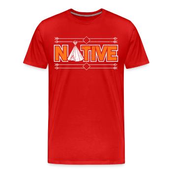 USA Ureinwohner Native American Geschenk - Männer Premium Bio T-Shirt - Rot - Vorne - Damien (186cm)