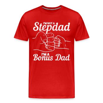 Dad Bonus Dad Father's Day Gift - Men's Premium Organic T-Shirt - red - Front - Damien (186cm)