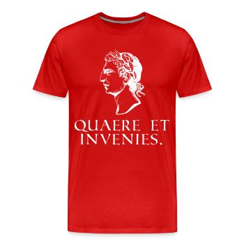 suche und du wirst finden latein weiss - Männer Premium Bio T-Shirt - Rot - Vorne - Damien (186cm)