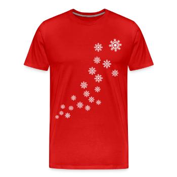 Flocon de neige de Noël - T-shirt bio Premium Homme - rouge - Devant - Damien (186cm)
