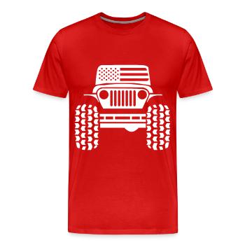 Amerikanischer Geländewagen Geschenk - Männer Premium Bio T-Shirt - Rot - Vorne - Damien (186cm)