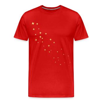 Golden Stars - Men's Premium Organic T-Shirt - red - Front - Damien (186cm)