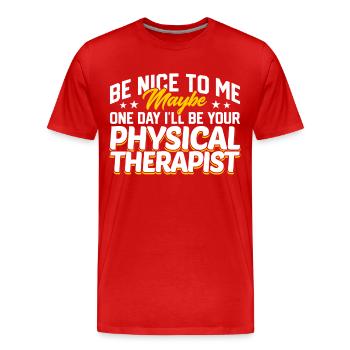 Physiotherapist therapist physiotherapy gift - Men's Premium Organic T-Shirt - red - Front - Damien (186cm)