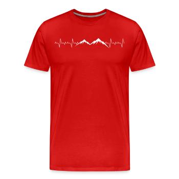 Montagnes Heartbeat - T-shirt bio Premium Homme - rouge - Devant - Damien (186cm)