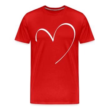 Herz - Männer Premium Bio T-Shirt - Rot - Vorne - Damien (186cm)