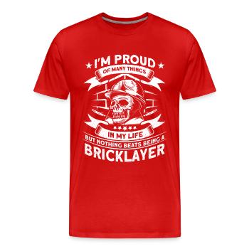 Construction worker master mason Mason - Men's Premium Organic T-Shirt - red - Front - Damien (186cm)