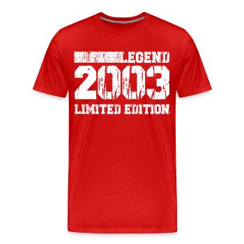 18. Geburtstag 2003 Volljährig - Männer Premium Bio T-Shirt - Rot - Vorne - Damien (186cm)