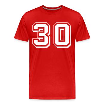 Point 30 - T-shirt bio Premium Homme - rouge - Devant - Damien (186cm)