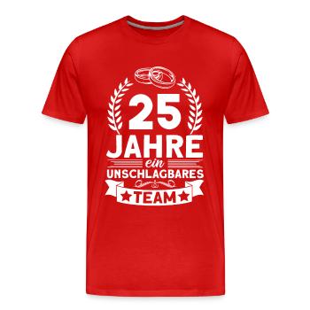 25. Hochzeitstag Team Silberhochzeit Geschenk - Männer Premium Bio T-Shirt - Rot - Vorne - Damien (186cm)