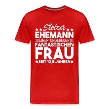 Ehepaar Ehemann Petersilienhochzeit Geschenk - Männer Premium Bio T-Shirt - Rot - Vorne - Damien (186cm)