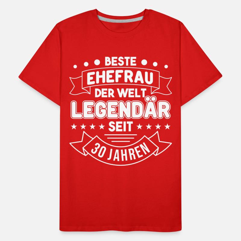 30 Jahre Ehe Ehefrau Perlenhochzeit Geschenk Männer Premium Bio T-Shirt