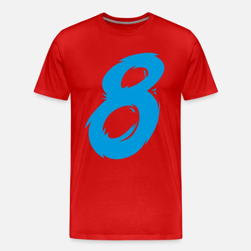 Zahl 8 - Männer Premium Bio T-Shirt - Rot