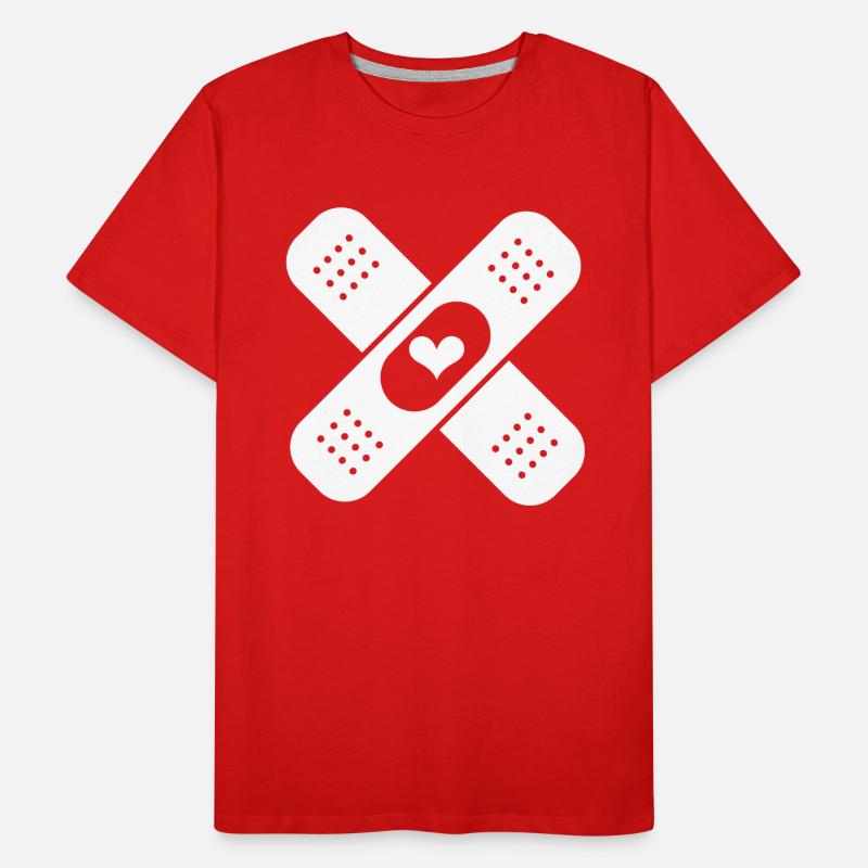 Pflaster Herz Männer Premium Bio T-Shirt