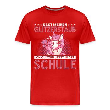 Mädchen Lieben Einhörner Trend Einhorn Einhorn - Männer Premium Bio T-Shirt - Rot - Vorne - Damien (186cm)