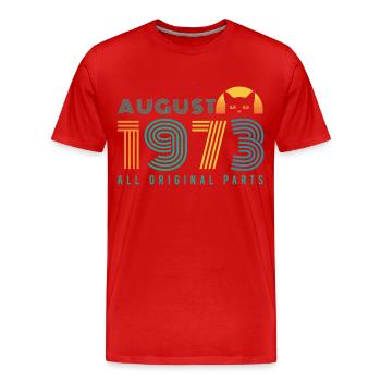 vintage im August 1973 Geschenkidee - Männer Premium Bio T-Shirt - Rot - Vorne - Damien (186cm)