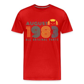 vintage im August 1983 Geschenkidee - Männer Premium Bio T-Shirt - Rot - Vorne - Damien (186cm)
