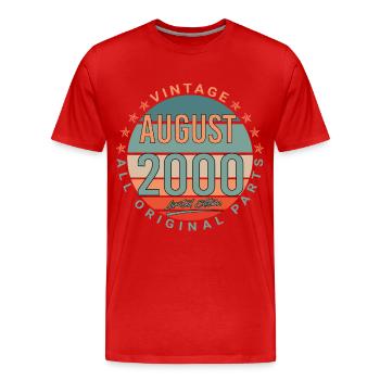 Im August 2000 Vintage Geschenkidee - Männer Premium Bio T-Shirt - Rot - Vorne - Damien (186cm)
