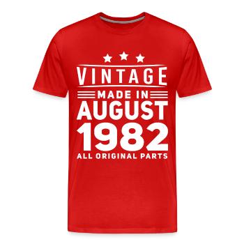 Im August 1982 Vintage Geschenkidee - Männer Premium Bio T-Shirt - Rot - Vorne - Damien (186cm)