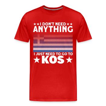 Greece Greek Kos Gift - Men's Premium Organic T-Shirt - red - Front - Damien (186cm)