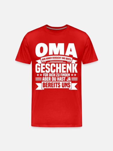 Grandma funny saying birthday gift - Men's Premium Organic T-Shirt - red