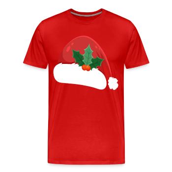 Bonnet de Noël - T-shirt bio Premium Homme - rouge - Devant - Damien (186cm)