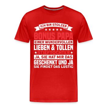 Stiefpapa Stieftochter Stiefvater Geschenk - Männer Premium Bio T-Shirt - Rot - Vorne - Damien (186cm)