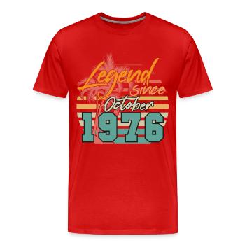 1976 Im Oktober Legende Geschenkidee - Männer Premium Bio T-Shirt - Rot - Vorne - Damien (186cm)