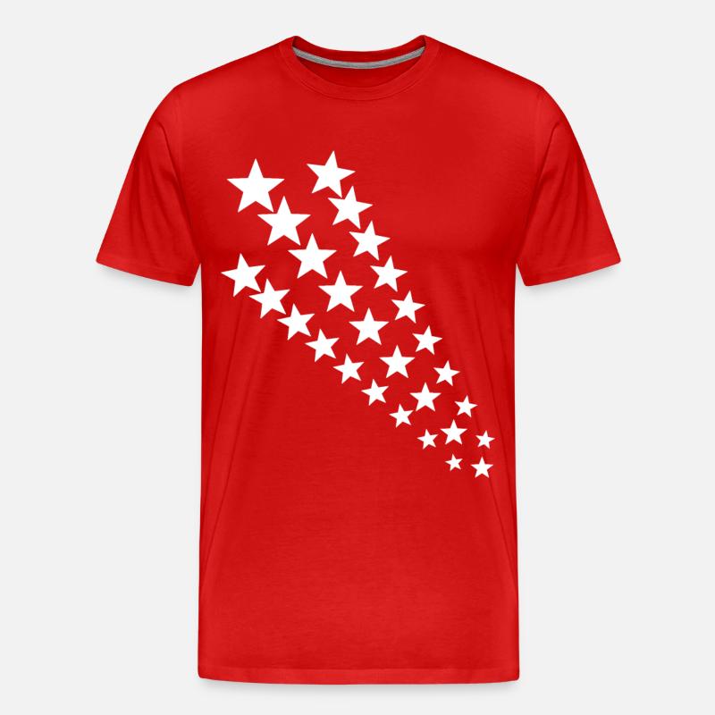 Queue étoilée en blanc - T-shirt bio Premium Homme - rouge