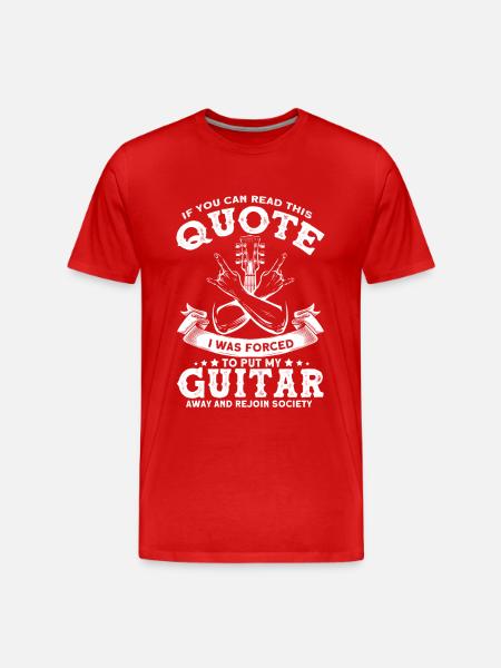 Rock And Roll Player Rock Guitar Rock N Roll - Men's Premium Organic T-Shirt - red