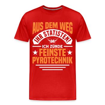 Feuerwerker Silvester Feuerwerk Geschenk - Männer Premium Bio T-Shirt - Rot - Vorne - Damien (186cm)
