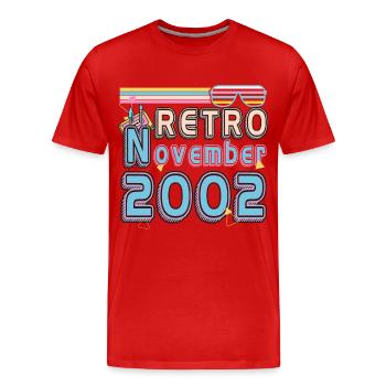 Vintage Gift Novembre 2002 - T-shirt bio Premium Homme - rouge - Devant - Damien (186cm)