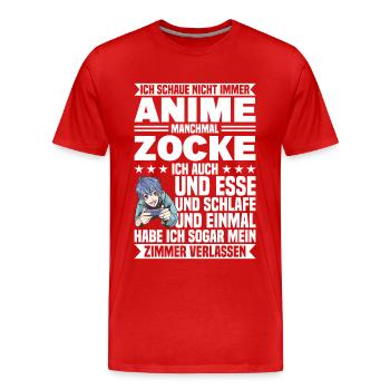 Manchmal Zocke Ich Auch - Männer Premium Bio T-Shirt - Rot - Vorne - Damien (186cm)