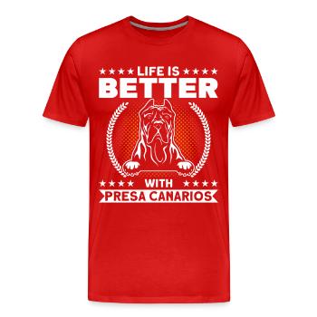 Dog Lover Propriétaire de chien Presa Canario Cadeau - T-shirt bio Premium Homme - rouge - Devant - Damien (186cm)