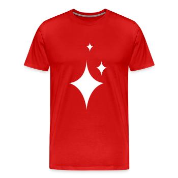 Weisser Stern Geschenkidee - Männer Premium Bio T-Shirt - Rot - Vorne - Damien (186cm)