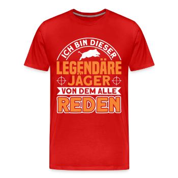 Jäger Jagd Jagen Geschenk - Männer Premium Bio T-Shirt - Rot - Vorne - Damien (186cm)